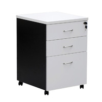 Mobile Desk Pedestal with Key lock 2P 1F  Office Cabinet Under Desk Drawers Charcoal White