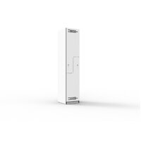 Melamine 2 Door Step Locker Black Edging Key Locking Natural Oak or White Lockers Rapidline SDWRML-380/2