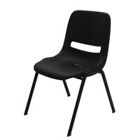 Heavy Duty Stackable Polypropylene Chair 120Kg Rating Black Conference and Training Room Chairs Rapidline P100
