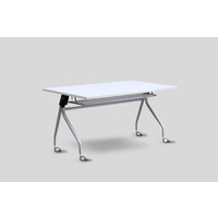Metal Flip Grey Frame Computer Table Office Desk with Storage Silver Grey Top 1500 W x 750 D
