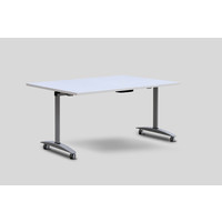 Metal Flip Grey Frame Computer Table Office Desk Silver Grey Top 1500 W x 750 D