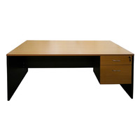 Open Desk with key lock 1 Pencil 1 File Office Writing Table Furniture Computer PC 1800mm x 750mm Charcoal Beech