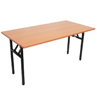 Beech Steel Frame Folding Computer Table Office Desk 1500 W x 750 D