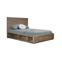 Homefurn Queen Bed with DrawersPortsea NZ Pine Timber Aged Pier 2912 PQD