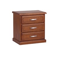 Homefurn Bedside Table 3 Drawer Chest of Drawers Timber 500 x 425 x 600H Jamaica Light Mahogany 2216 JBT