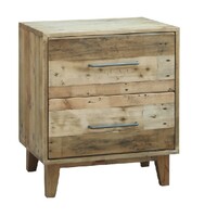 Homefurn Bedside 3 Drawer Bedroom Chest of Drawers Reclaimed Timber 500 x 425 x 600H Loftwood Wood Crate 4616 LBT