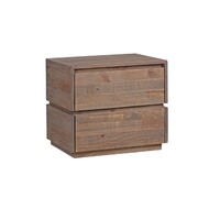 Homefurn Bedside 2 Drawer Bedroom Chest of Drawers Timber 580 x 425 x 520H Portsea Aged Pier 2916 PBT