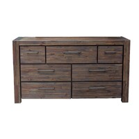 Timber Dresser 7 Drawer NZ Grade Pine 1450 x 450 x 800mm Homefurn Bistre 7479 BDT