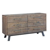 Timber Dresser 6 Drawer NZ Grade Pine 1400 x 450 x 800mm Homefurn Paterson 6779 PDT