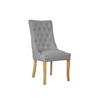 Homefurn Dining Chair Timber Padded Ash Fabric Seat Dora 1517 DFS