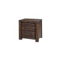 Homefurn Bedside Table 2 Drawer Chest of Drawers Timber 580 x 425 x 600H Bistre 7416 BBT