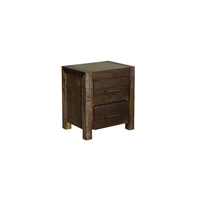 Homefurn Bedside Table 2 Drawer Chest of Drawers Timber 580 x 425 x 600H Brandon 5516 BBT