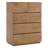 Timber Tallboy 5 Drawer Chest of Drawers  920 x 450 x 1200H Sorrento 4917 STB
