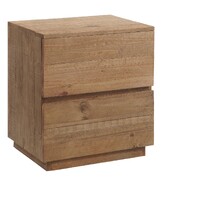 Timber Bedside Table 2 Drawer Chest of Drawers  550 x 400 x 600H Sorrento 4916 SBT