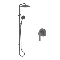 Astro II Package Twin Rail Shower + Shower Mixer Gun Metal Greens Tapware 18790GM + LF2524806GM