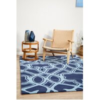 Rug Culture Gothic Tribal Design Flooring Rugs Area Carpet Navy 225x155cm