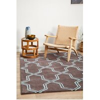 Rug Culture Neo Lattice Design Flooring Rugs Area Carpet Smoke 225x155cm