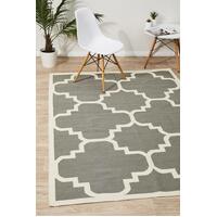 Rug Culture Flat Weave Large Moroccan Design Flooring Rugs Area Carpet Grey 225x155cm