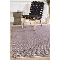 Rug Culture Modern Flatweave Diamond Design Purple Flooring Rugs Area Carpet 225x155cm