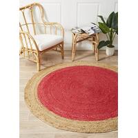 Round Jute Natural Flooring Rug Area Carpet Cherry 200x200cm