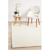 Rug Culture Carlos Felted Wool Flooring Rugs Area Carpet White Natural 320x230cm