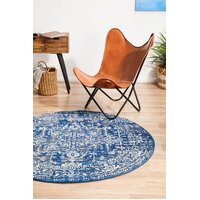 Rug Culture Contrast Navy Transitional Flooring Rugs Area Carpet 240x240cm