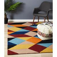 Rug Culture Sandy Designer Wool Flooring Rugs Area Carpet Rust Blue Navy 280x190cm