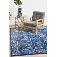 Rug Culture Oasis Navy Transitional Flooring Rugs Area Carpet 400x300cm
