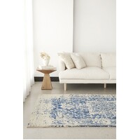 Rug Culture Horizon White Navy Transitional Flooring Rug Area Carpet 290x200cm