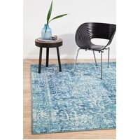 Muse Blue Transitional Flooring Rug Area Carpet 290x200cm