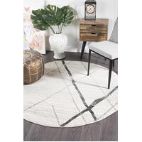 Rug Culture Noah White Grey Contemporary Round Floor Area Rugs OAS-452-GREY-150X150cm
