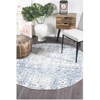 Rug Culture Ismail White Blue Rustic Round Floor Area Rugs OAS-456-BLUE-240X240cm