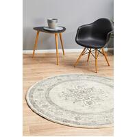 Rug Culture CENTURY 977 Floor Area Carpeted Rug Contemporary Round Silver 200X200cm
