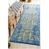 Rug Culture RADIANCE 411 Floor Area Carpeted Rug Contemporary Runner Royal Blue 300X80cm