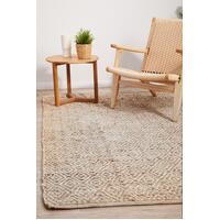 Rug Culture NOOSA 444 Floor Area Carpeted Rug Modern Rectangle White & Natural 220X150CM