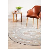 Rug Culture MAYFAIR CAITLEN Floor Area Carpeted Rug Transitional Round Grey & Peach 150X150CM