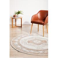 Rug Culture MAYFAIR CAITLEN Floor Area Carpeted Rug Transitional Round Natural & Peach 150X150CM