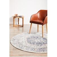 Rug Culture MAYFAIR LORISSA Floor Area Carpeted Rug Transitional Round Blue & Peach 150X150CM
