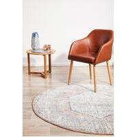 Rug Culture MAYFAIR LORISSA Floor Area Carpeted Rug Transitional Round Peach & Blue 150X150CM