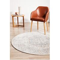 Rug Culture MAYFAIR LORISSA Floor Area Carpeted Rug Transitional Round Silver & Peach 150X150CM