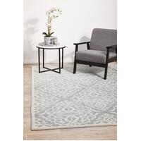 Rug Culture CHROME LYDIA Floor Area Carpeted Rug Contemporary Rectangle Silver & Off White 230X160CM