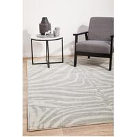 Rug Culture CHROME SAVANNAH Floor Area Carpeted Rug Modern Rectangle Silver & Off White 400X300CM