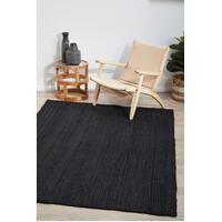 Rug Culture BONDI BLACK Floor Area Carpeted Rug Modern Rectangle Black 280X190CM