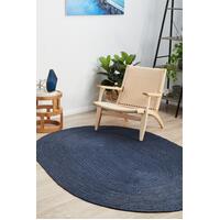 Rug Culture BONDI NAVY Floor Area Carpeted Rug Modern Oval Navy 220X150CM