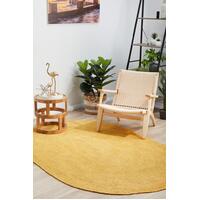 Rug Culture BONDI YELLOW Floor Area Carpeted Rug Modern Oval Yellow 220X150CM