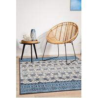 Rug Culture SEASIDE 3333 Floor Area Carpeted Rug Outdoor Rectangle White & Blue 160X110CM