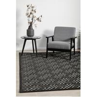 Rug Culture YORK ALICE Floor Area Carpeted Rug Modern Rectangle Black & Natural 290X200CM