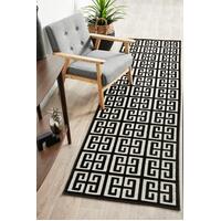 Rug Culture YORK BRENDA Floor Area Carpeted Rug Modern Runner Black & Natural 400X80CM