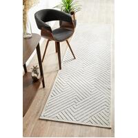 Rug Culture YORK CINDY Floor Area Carpeted Rug Modern Runner Off White & Natural 300X80CM