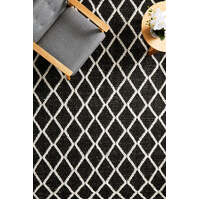 Rug Culture HUXLEY Floor Area Carpeted Rug Modern Rectangle Black & Off White 225x155cm